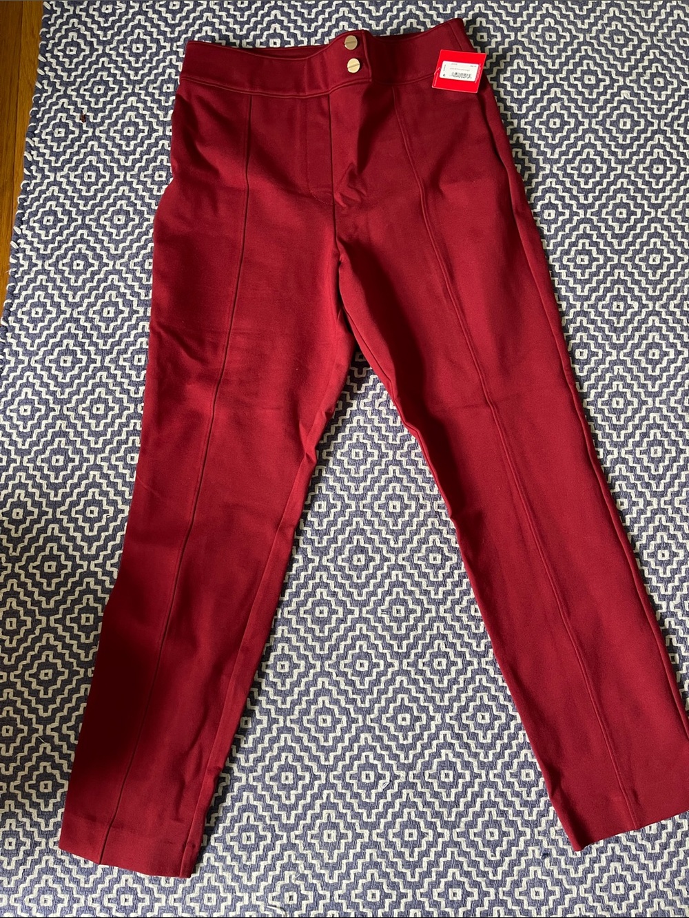 Spanx Burgundy Straight-Leg Pants